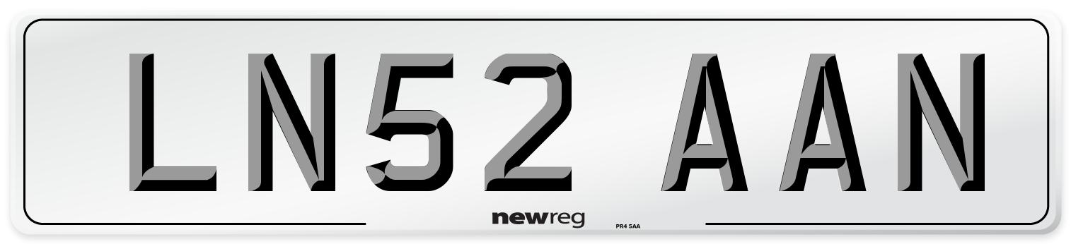 LN52 AAN Number Plate from New Reg